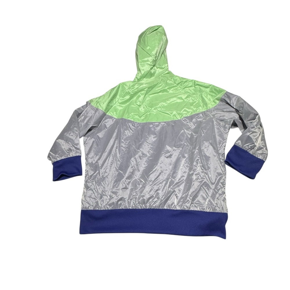 Nike Lime Green and Silver Hooded Jacket windbreaker Y2K XL - Picture 11 of 13
